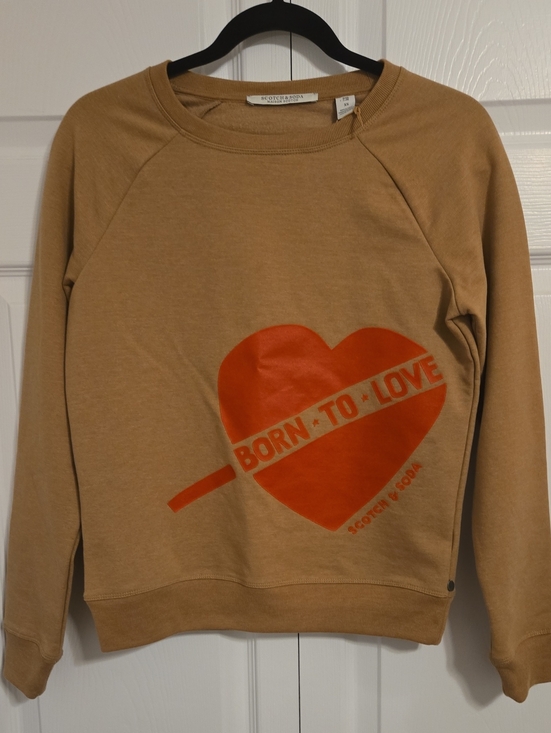 Scotch & Soda Sweaters - Scotch & Soda Maison Scotch "Born to Love" Heart Graphic Sweatshirt - Women's XS